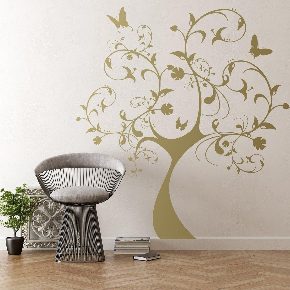 Nursery Tree Wall Art  Sticker -  Nature Plant Botanical Waterproof Vinyl Decal