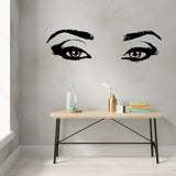 Woman Eye Vinyl Wall Sticker - Art Lash Face Girl Eyelash Decor Beauty Salon Decal