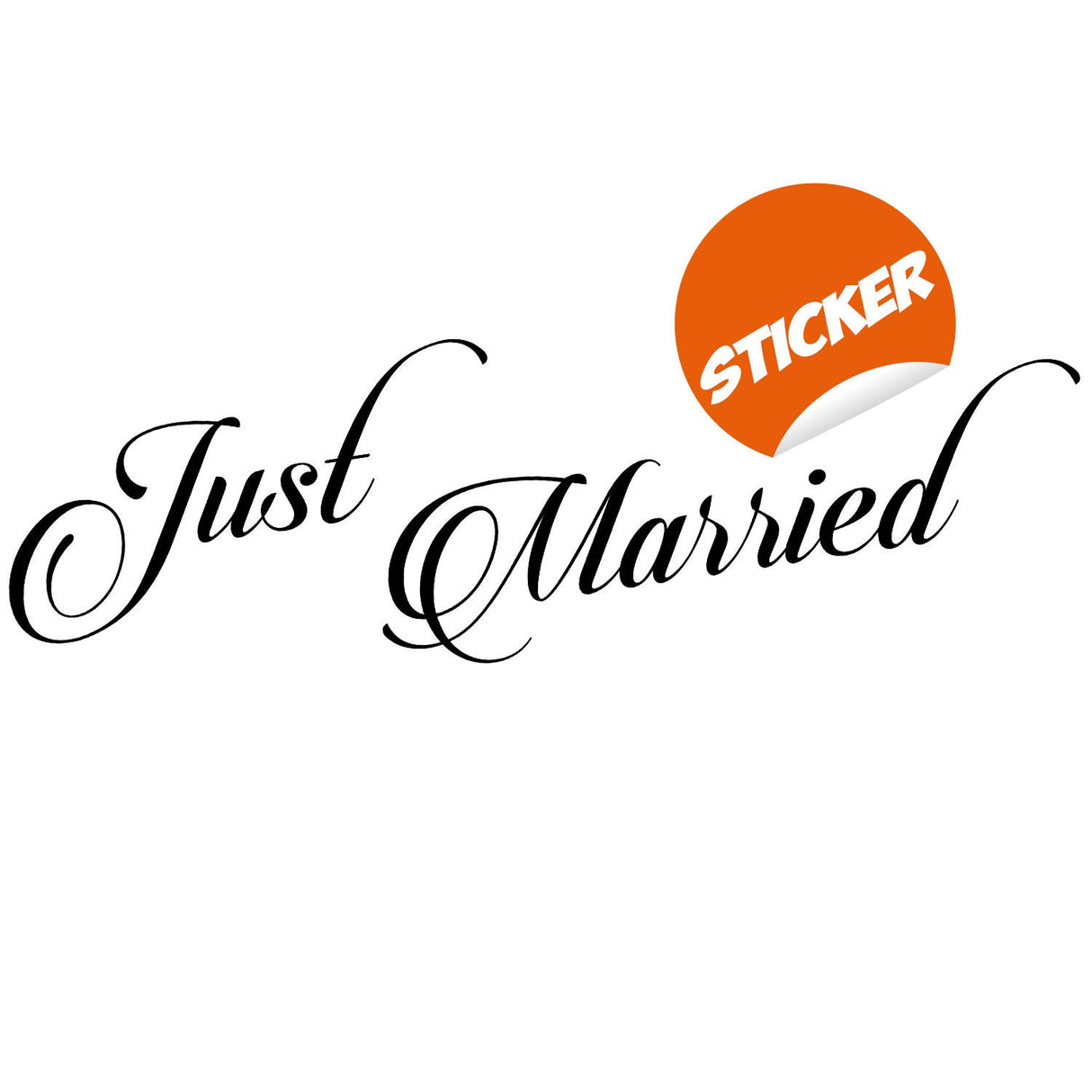 Just Married Car Vinyl Wedding Sticker - Window Glass Gift Decor Stick Quote Vehicle Decal
