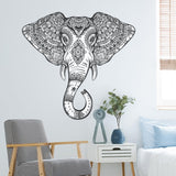 Vinyl Wall Tribal Elephant Sticker - Two Colors Wise Wealth Animal Ornaments Art Decal - Decords