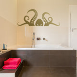 Octopus Tentacle Vinyl Wall Art Sticker - Bathroom Ocean Giant Sea Animal Lover Decor Die Cut Decal