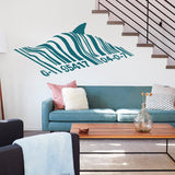 Banksy Barcode Shark Wall Sticker - Swimming Fish Under Bar Code Vinyl Decal