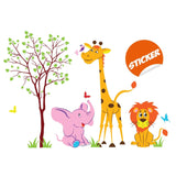 Nursery Animal Wall Decor Vinyl Sticker - Art Jungle Kid Baby Set Cute Decal - Decords