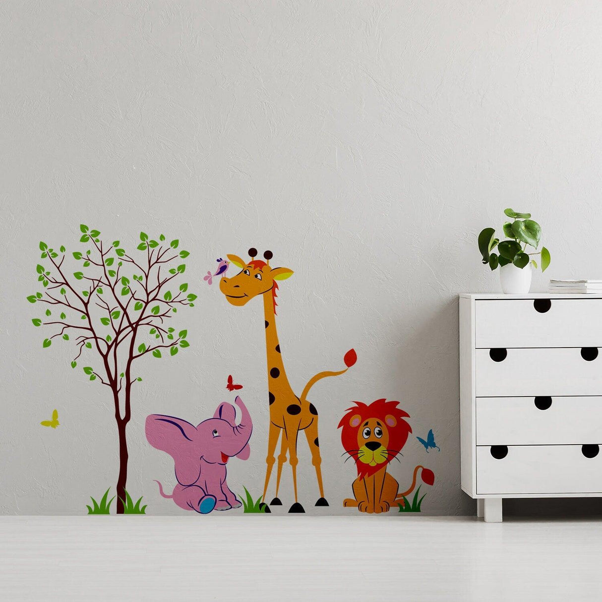 Nursery Animal Wall Decor Vinyl Sticker - Art Jungle Kid Baby Set Cute Decal - Decords