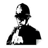 Banksy Middle Finger Art Wall Decal - Street Police Graffiti Work Policeman Sticker
