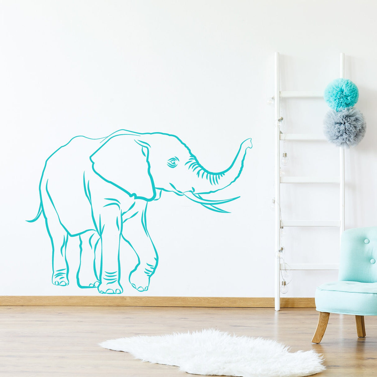 Elephant Stickers - Cute Vinyl Wall Animal Decal