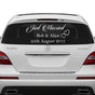 Just Married Car Vinyl Wedding Sticker - Custom Name Day Window Glass Personalized Vehicle Decal - Decords