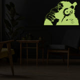 Banksy Glowing Vinyl Wall Decal Monkey With Headphones - Glow in Dark Chimp Listening to Music Earphones