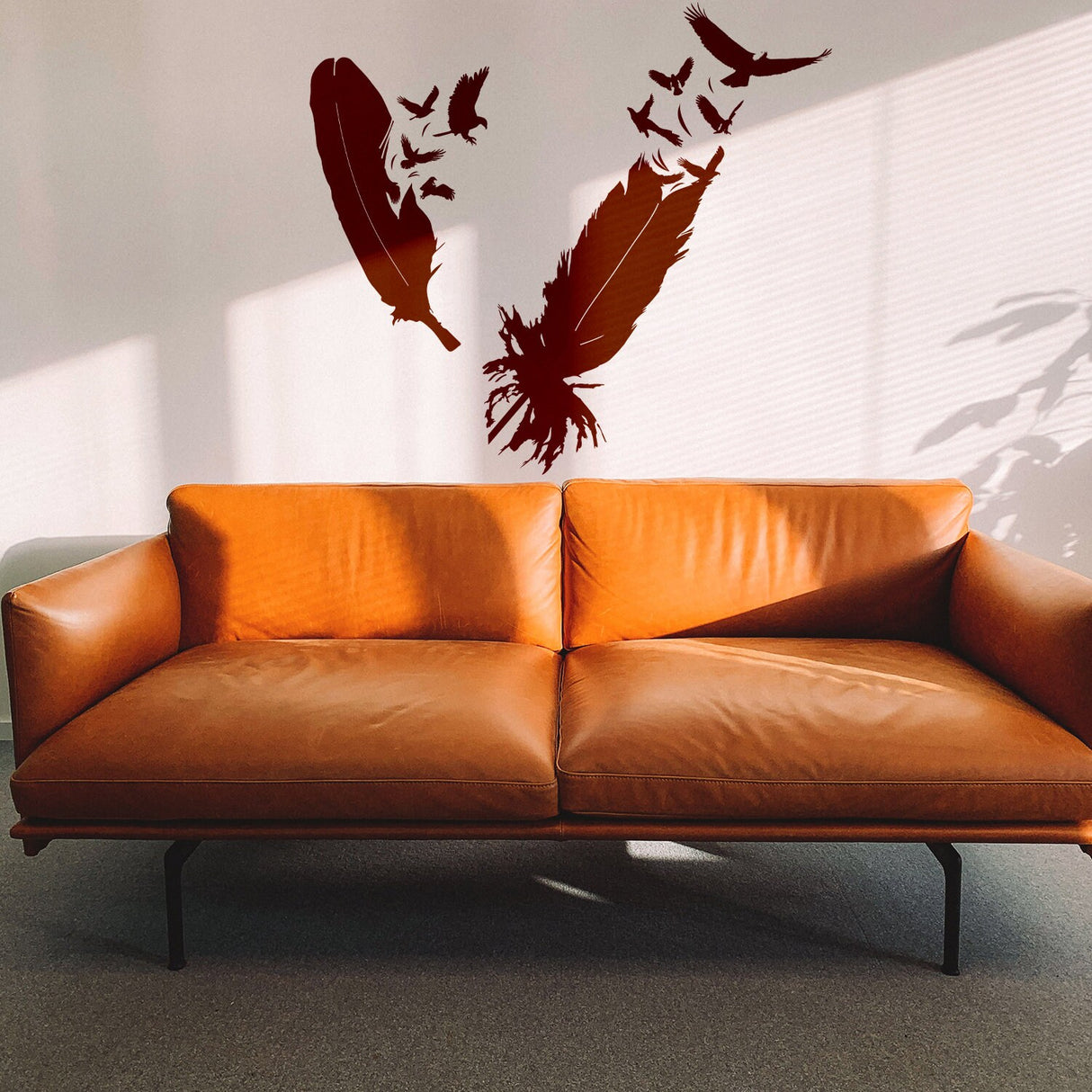Bird Feather Wall Vinyl Sticker - Eagle Decor Flying Home Art Magic Nib Decal