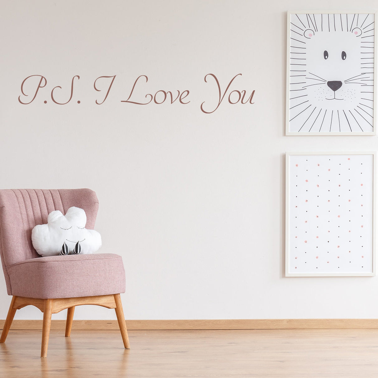 Ps I Love You Wall  Sticker - Romantic Bedroom Quote Decor Art Vinyl Decal