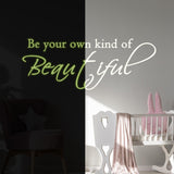 Glow In Dark Beautiful Quote Wall Sticker - Night Glowing Be You Own Kind Of Tiful Beyoutiful Decal - Decords