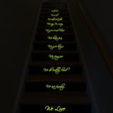 In This House Family  Glow In Dark Quote Stair Sticker - Night Glowing We Do And Home Rule Vinyl Decal