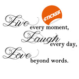 Live Laugh Love Sticker - Quote Art Mac Wall Stickers