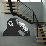Thinking Monkey Wall Sticker - Banksy Street Art Print Waterproof Vinyl Decal Gift