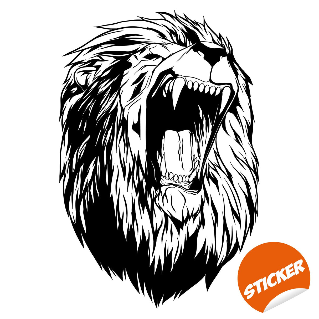 Lions Head Wall Sticker - Lion Face Animal King Silhouette Vinyl Decal