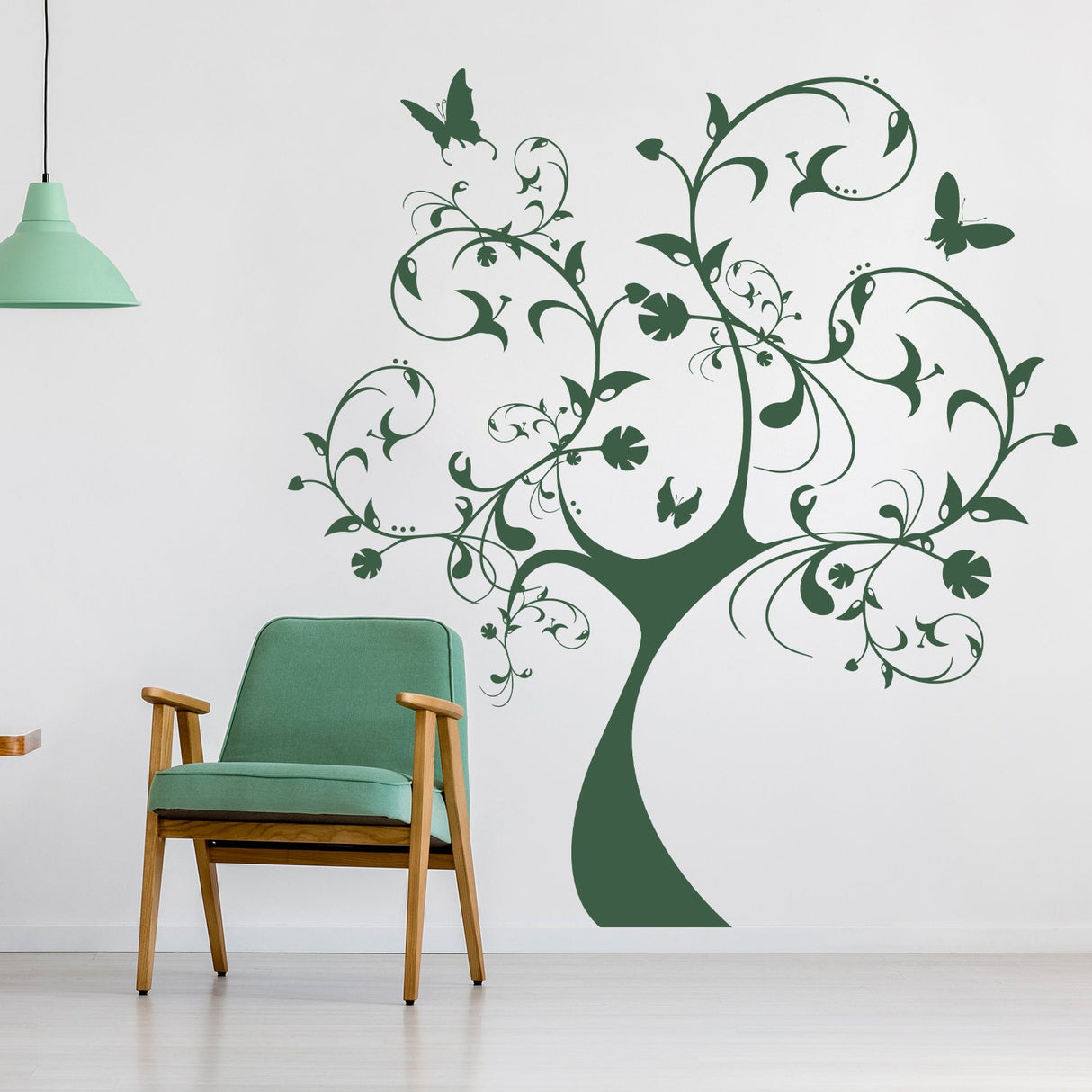 Nursery Tree Wall Art  Sticker -  Nature Plant Botanical Waterproof Vinyl Decal