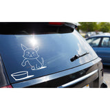 Gas Tank Fuel Car Vinyl Sticker - Funny Cat Empty Reminder Need Fill Gasoline Bumper Decal