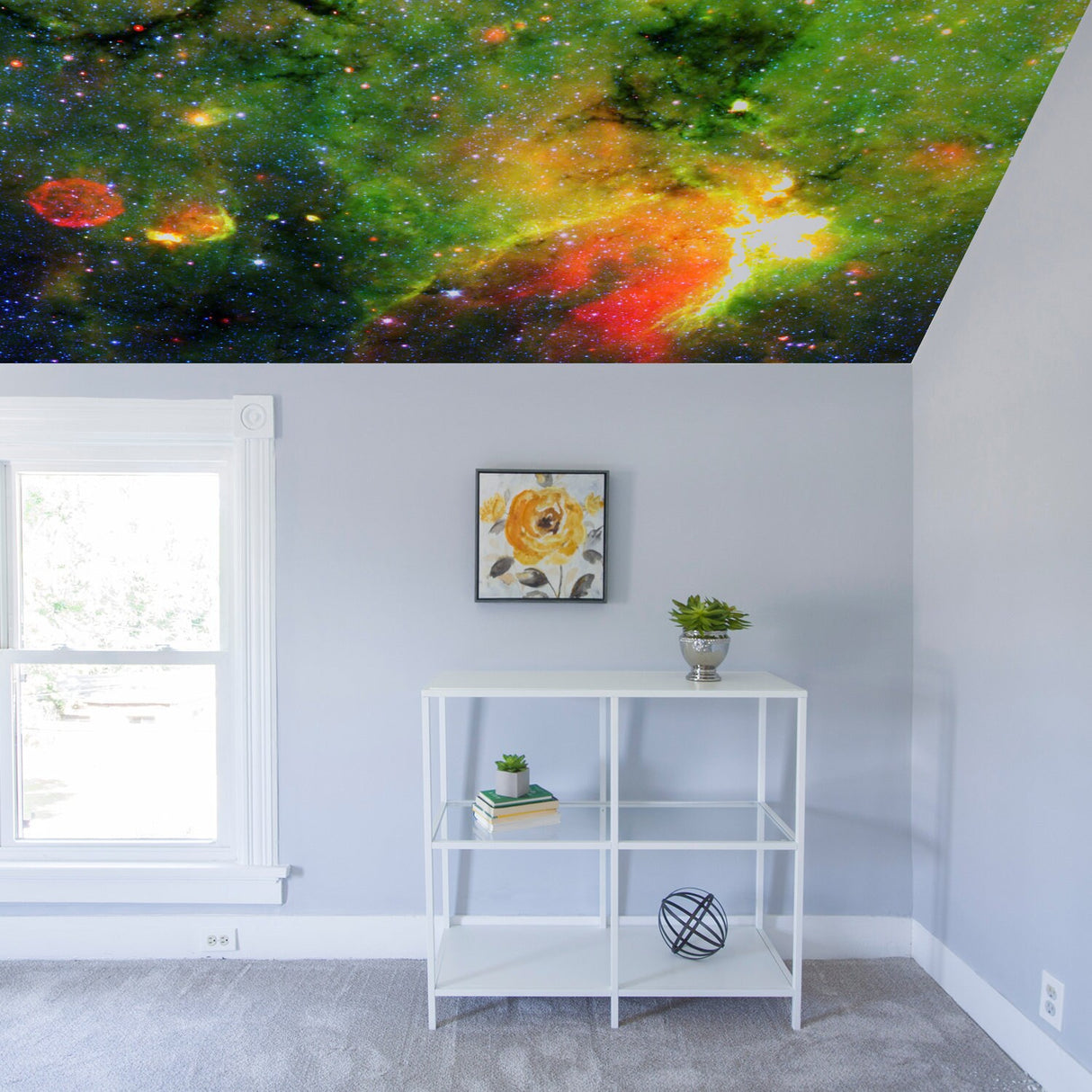 Space Theme Ceiling Vinyl Sticker - Star The Universe Galaxy Art Decor Nursery Planet Bedroom Decal