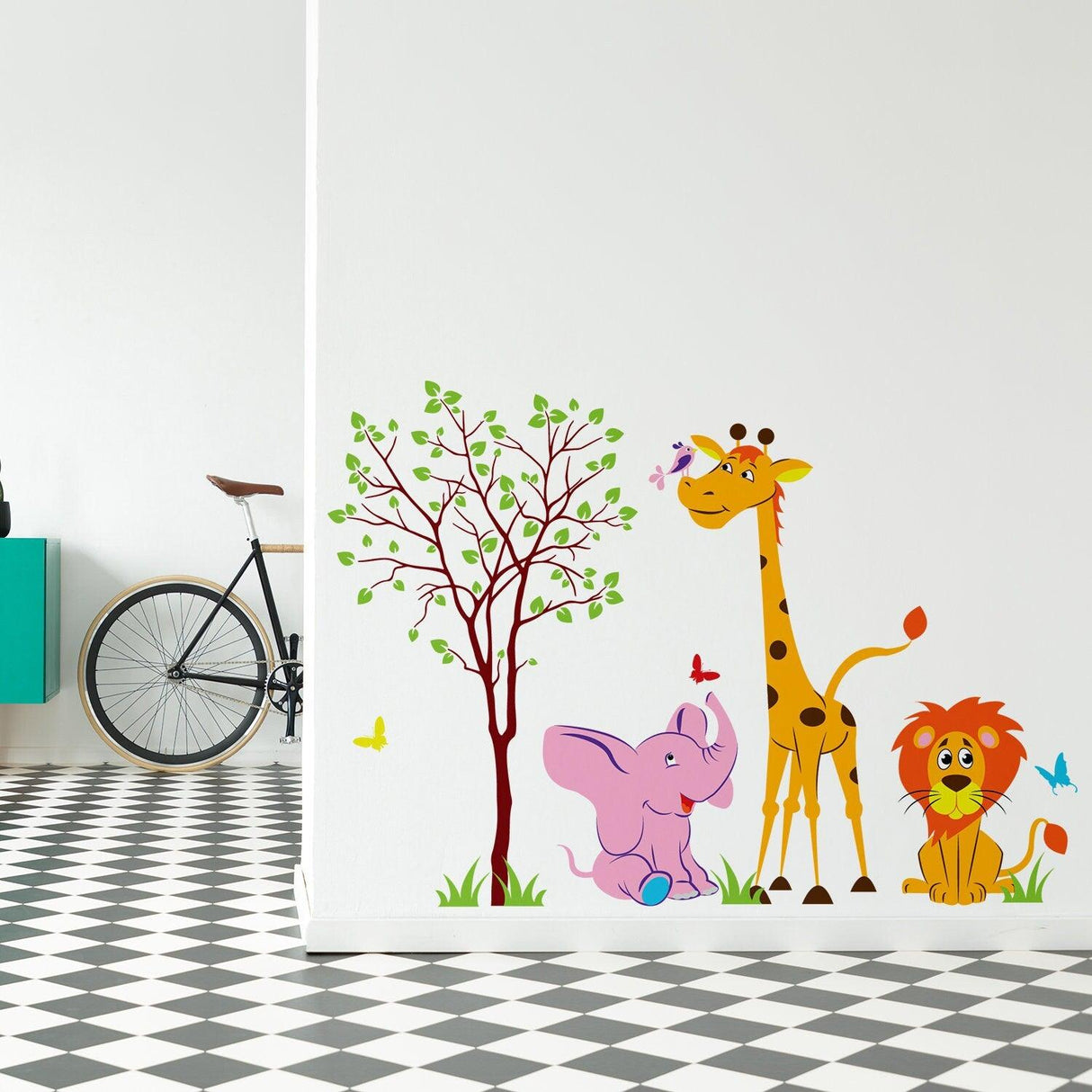 Nursery Animal Wall Decor Vinyl Sticker - Art Jungle Kid Baby Set Cute Decal - Decords