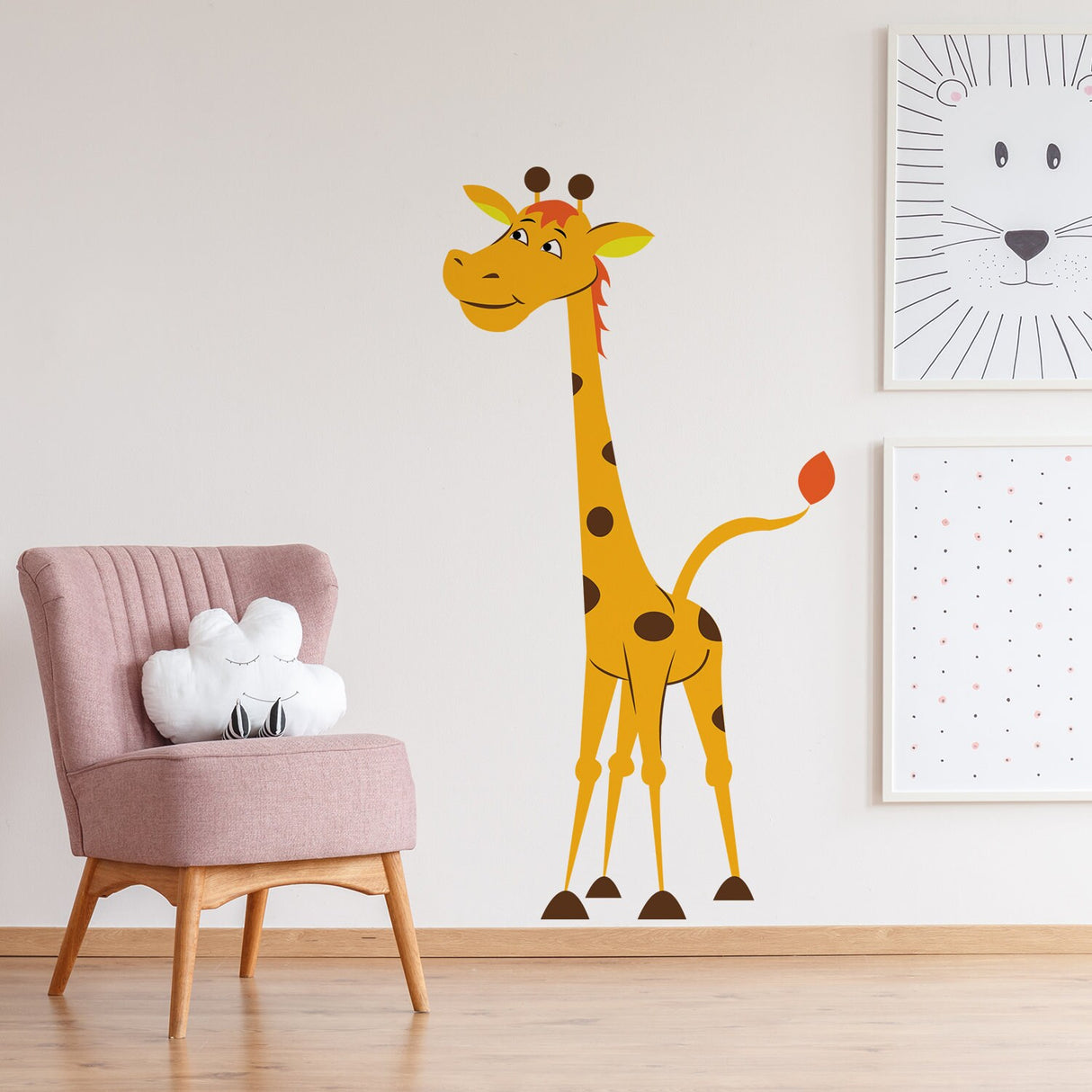 Nursery Giraffe Vinyl Wall Sticker - Baby Art Cute Funny Gift Animal Decor Decal