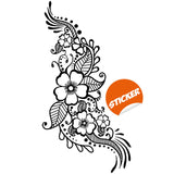 Henna Tattoo Wall Vinyl Sticker - Floral Flower Mandala Art Paisley Mehndi Indian Decal