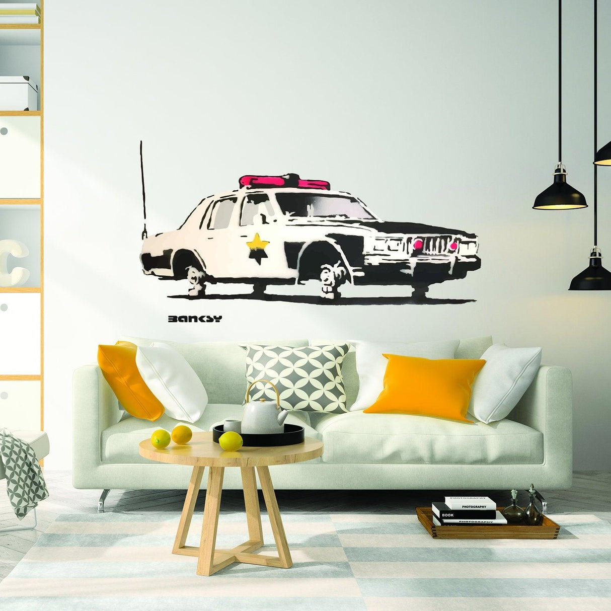 Police Car Wall Vinyl Sticker - Officer Art  Mural Decal Label