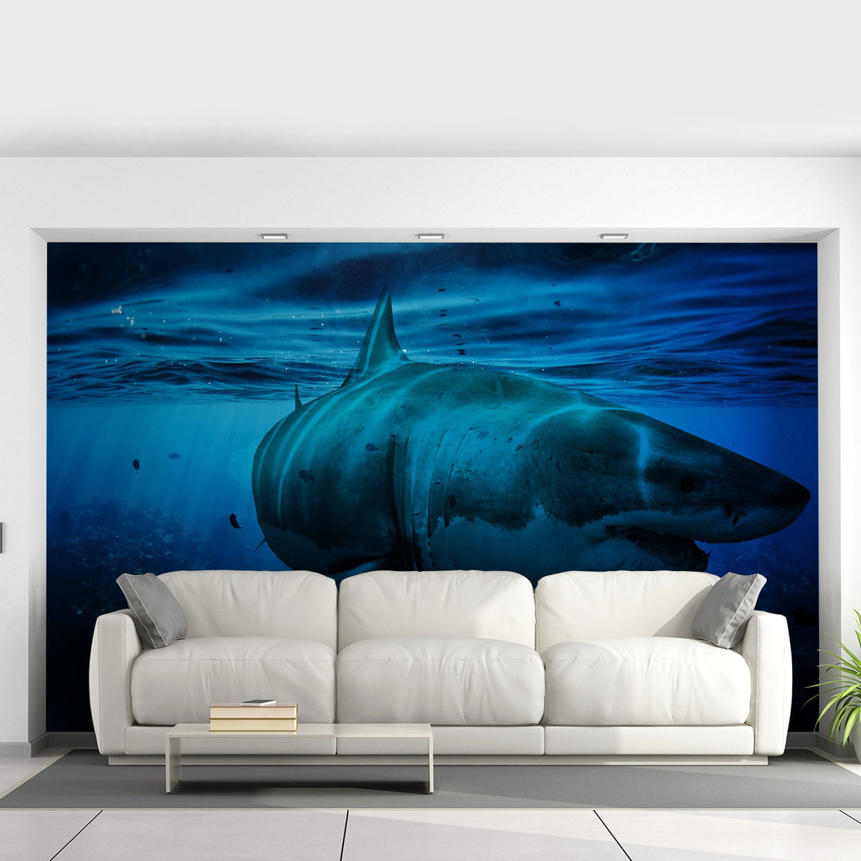 Ocean Shark Wallpaper Art Decal - Underwater 3d Decor Wall Paper Removable Sticker