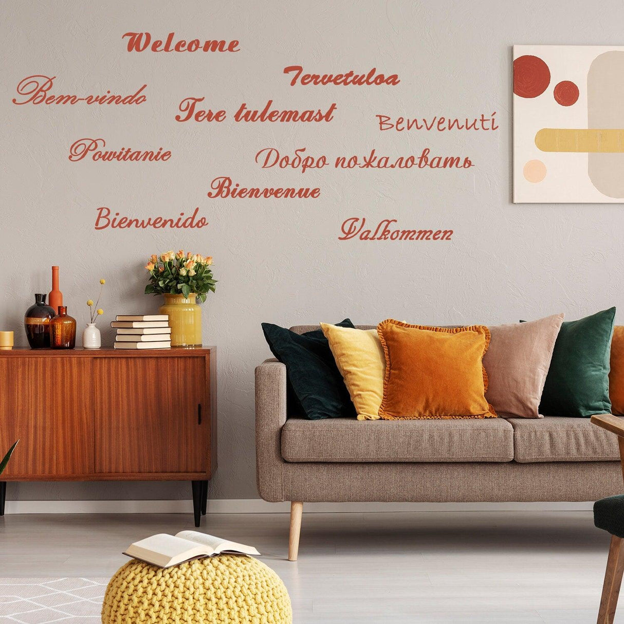 Welcome Vinyl Wall Stickers - Front  Door Sign Sticker Decal