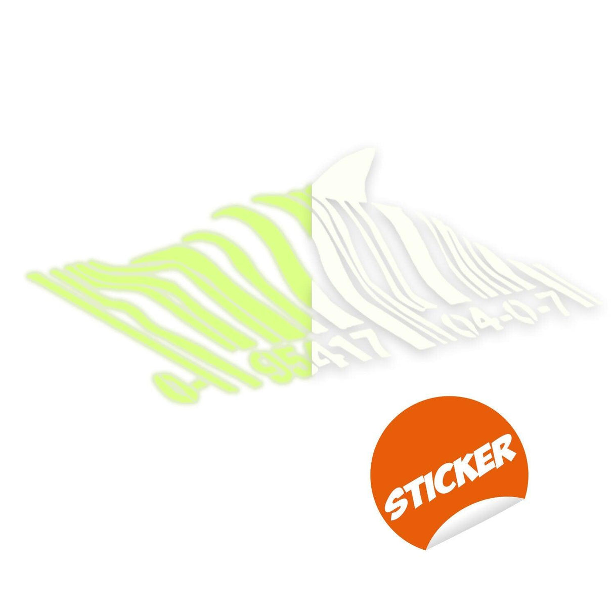 Glow In Dark Banksy Barcode Shark Wall Sticker - Night Glowing Swimming Fish Under Bar Code Vinyl Decal - Decords