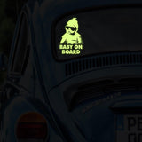 Glow In Dark Baby On Board Funny Car Vinyl Sticker - Night Glowing Child Kid Inside Safety Window Decal - Decords