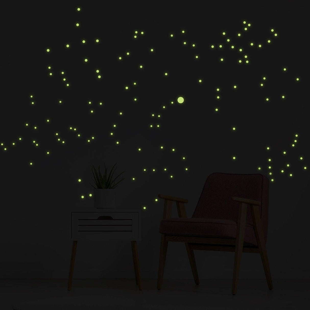 Night Glowing Star Wall Stickers - Glow In The Dark Stars Art Vinyl Decals Luminescent Luminous Light Effect Constellations Ceiling Sticker - Decords