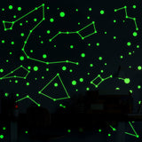 225x Glow In Dark Zodiac Star seinakleebis – lasteaia lae hõõguv vinüülist helendav dekoorkleebis