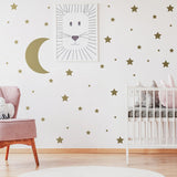 115x Star Wall Stickers - Baby Shower Moon Set Decorative Vinyl Decal