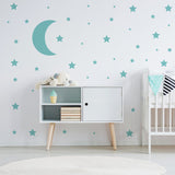 115x Star Wall Stickers - Baby Shower Moon Set Decorative Vinyl Decal