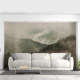 Foggy Forest Wallpaper Sticker Mural - Mountain Tree Fog Removable Wall Paper Art Decal