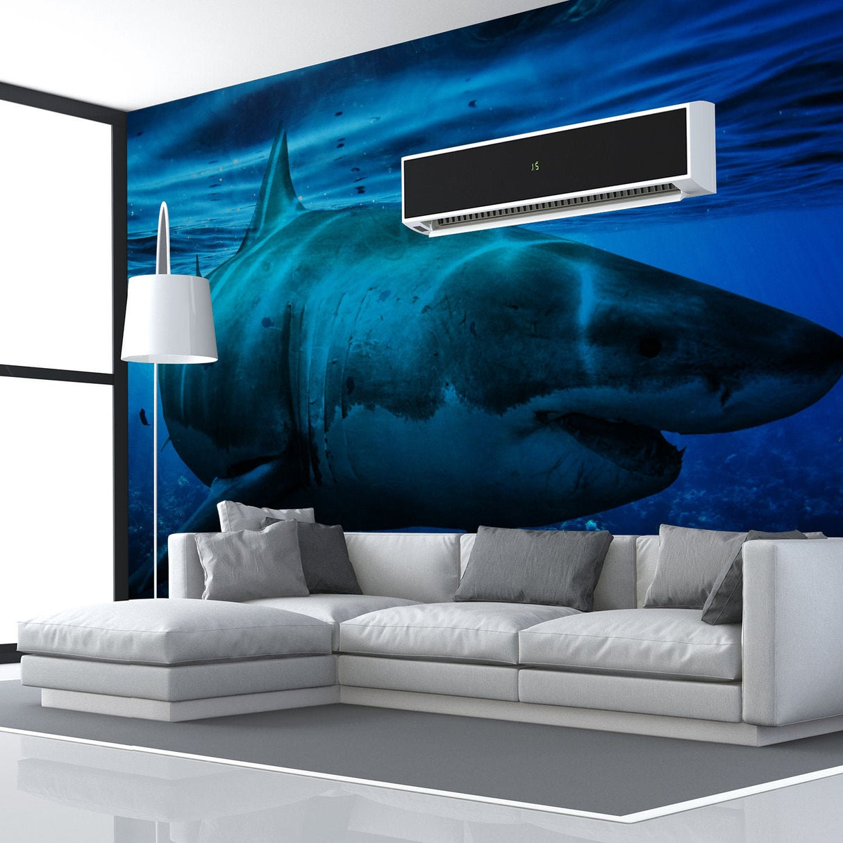 Ocean Shark Wallpaper Art Decal - Underwater 3d Decor Wall Paper Removable Sticker