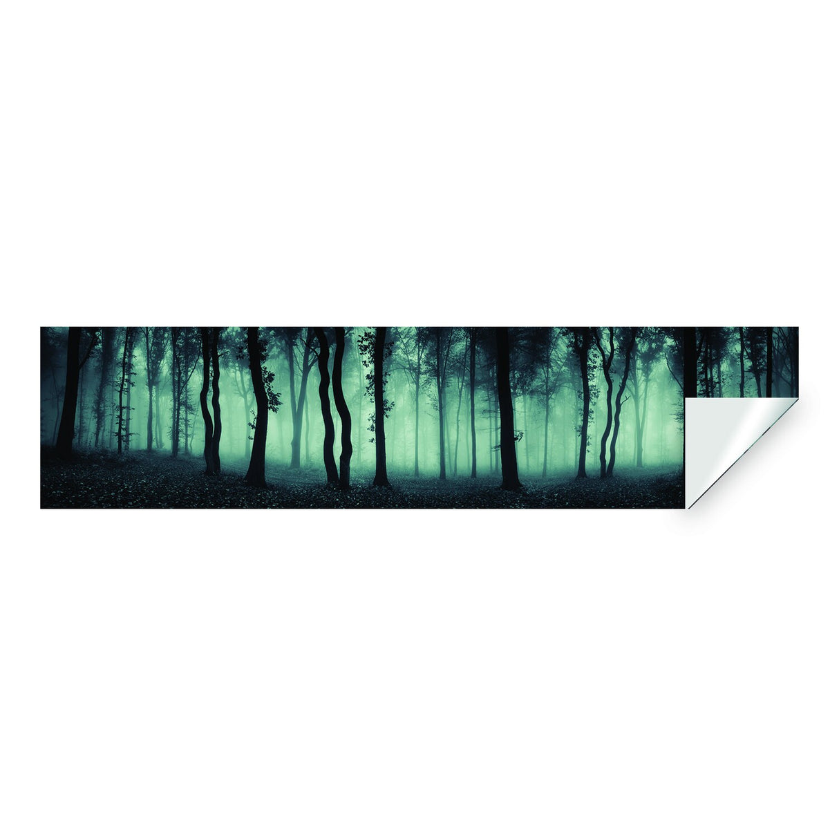 Foggy Forest Wallpaper Sticker Mural - Night Tree Fog Removable Wall Paper Art Decal