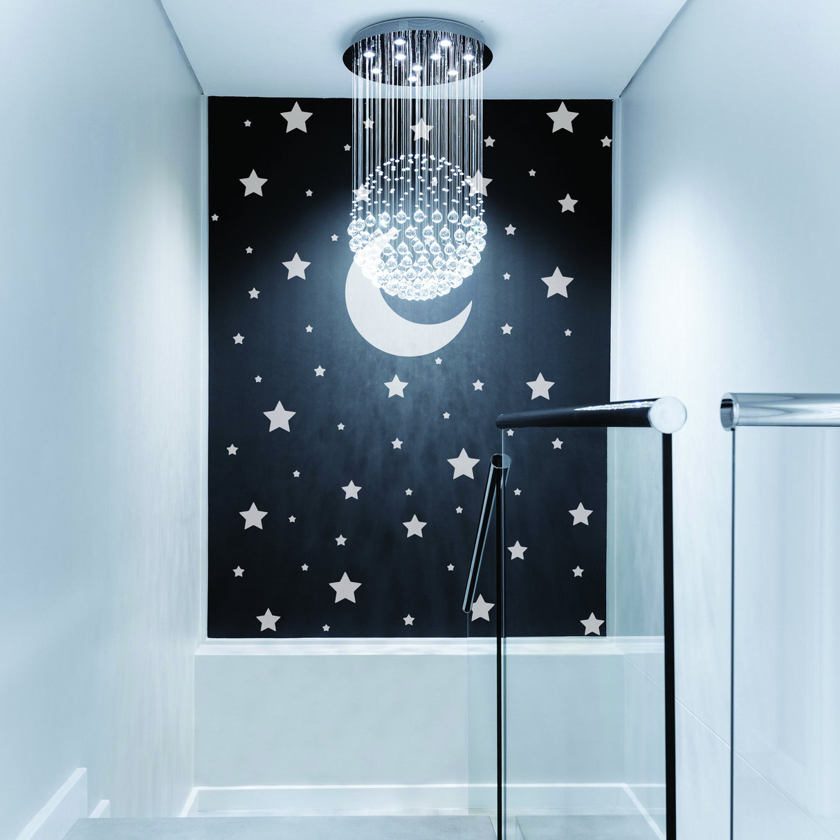 233x White Stars Wall Vinyl Stickers - Little Peel And Stick Art Map Die Cut Ceiling Decal