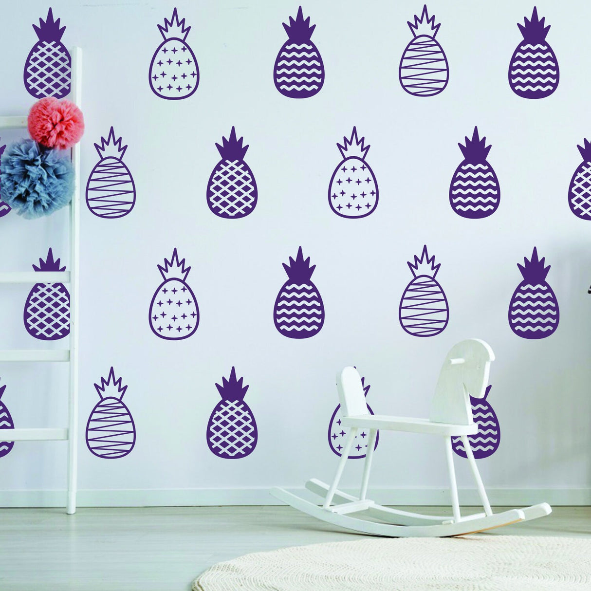 50x Pineapple Wall Decals - Gold Decor Decal Bedroom Sticker
