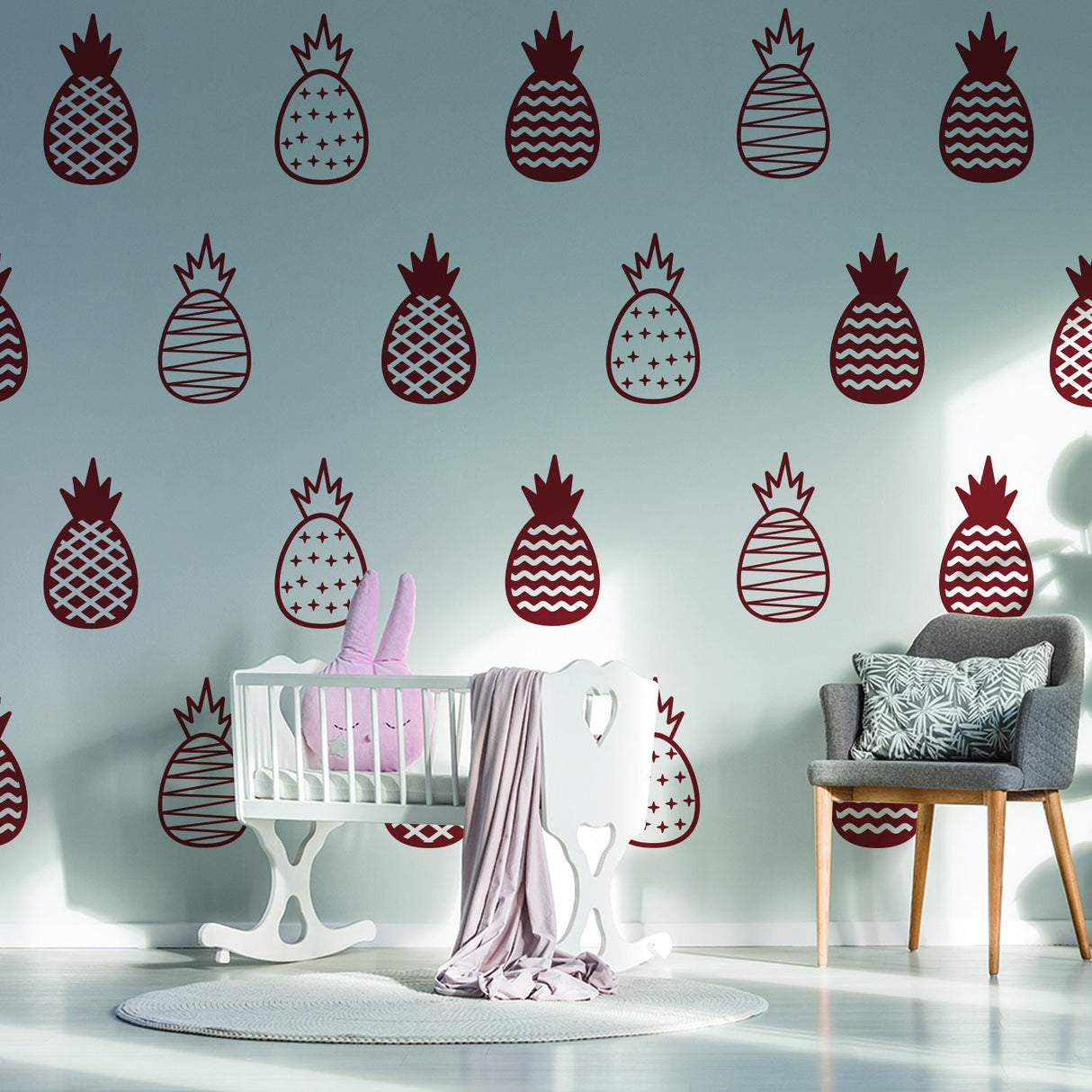 50x Pineapple Wall Decals - Gold Decor Decal Bedroom Sticker