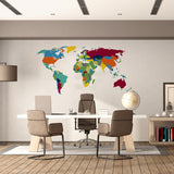 World Map Wall Sticker For Home Decor - Large Realistic Travel Atlas Decal Decoration