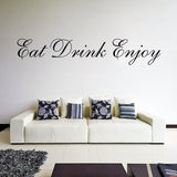 Eat Drink Enjoy Quote Wall Vinyl Sticker - Kitchen Love Tag And Text Decal Sign