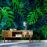 Leaves Wallpaper Tapestry Decor - Green Room Tropical Stick Peel Hanging