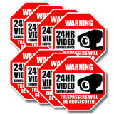 10x Video Camera Surveillance Warning Sign Pack - Home Outdoor Indoor Use Cctv Alarm Security Sticker Vinyl Waterproof Recording Alert Decal