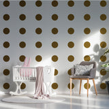 40x Circle Wall Vinyl Decals - Gold Dots Stickers Decal For Bedroom Kids Room Girls Nursery Decor