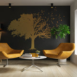 Puu seinakleebised – lindude lehtede oksad Magamistoa elutoa kleebised