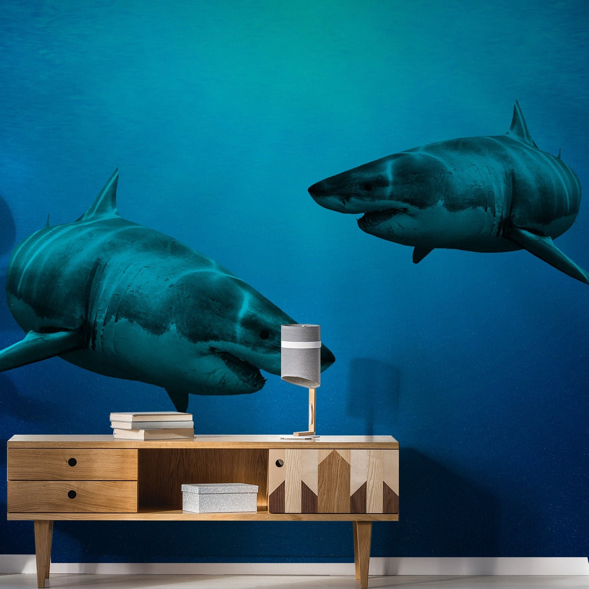 Tapeet Shark Decor Kleebis – 3D veealused ookeani seinakleebised, eemaldatav kleebis