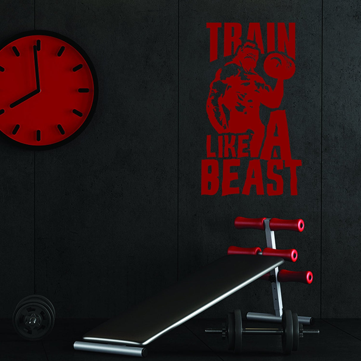 Fitness Gym Wall Workout Decor Vinyl Decal - Inspirational Motivational Sports Stickers Quotes For Exercise Room Beast Mode Sticker Decals