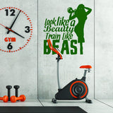 Fitness Gym Wall Workout Decor Vinyl Decal - Inspirational Motivational Sports Stickers Quotes For Exercise Room Beast Mode Sticker Decals - Decords