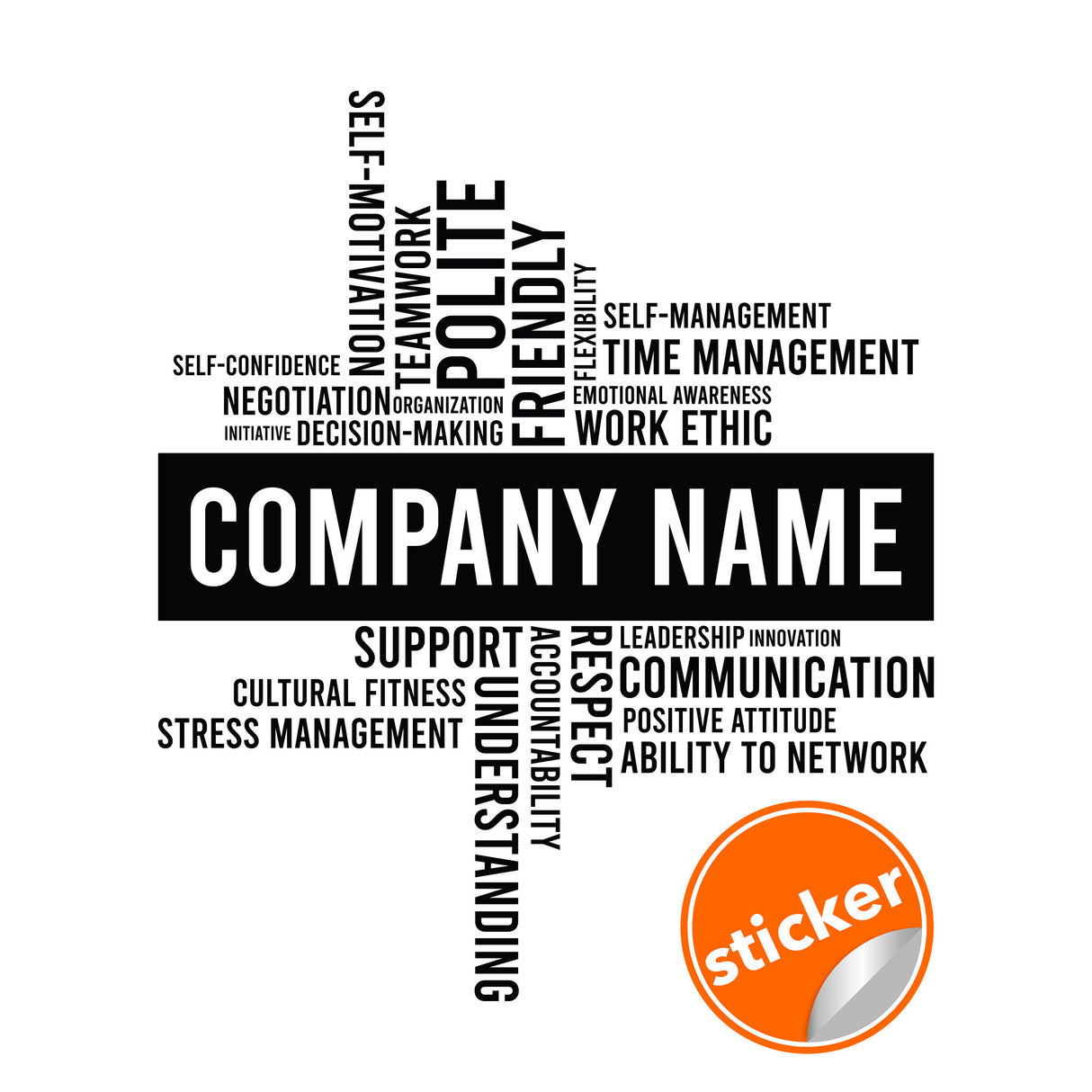 Custom Business Name Vinyl Wall Sticker - Customized Office Letter Sign Decor